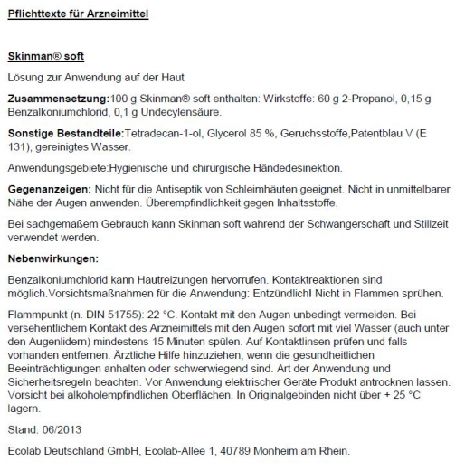 Skinman Soft Händedesinfektionsmittel 500ml Flasche