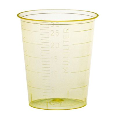 Einnehmebecher 25ml gelb